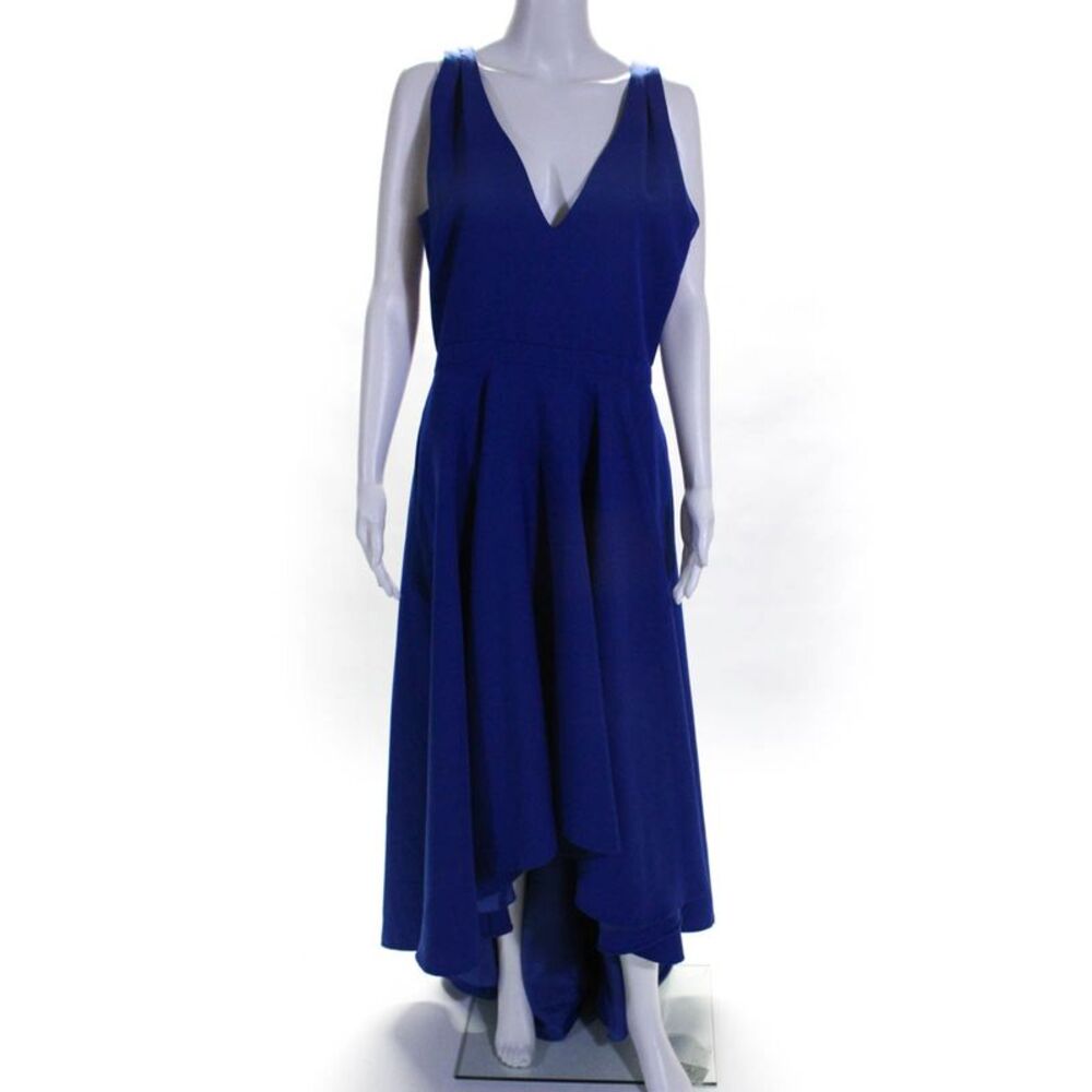 Allison Parris Women Sleeveless V Neck Marilyn Gown Cobalt Blue Size 10 10928032
